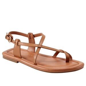 Marc fisher GERTY STRAPPY FLAT SANDAL natural leather Sz 9